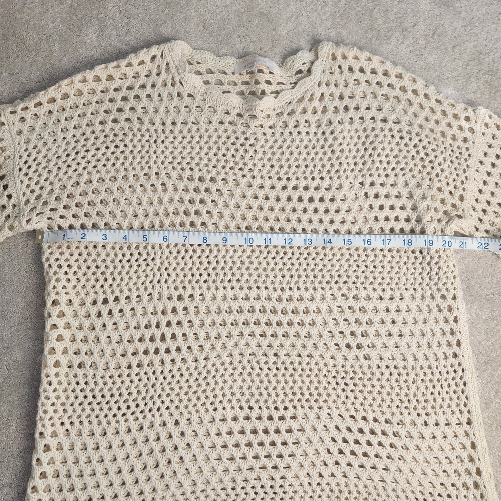 Olivaceous Beige Open-Knit Women's Sweater - Picture 6 of 8